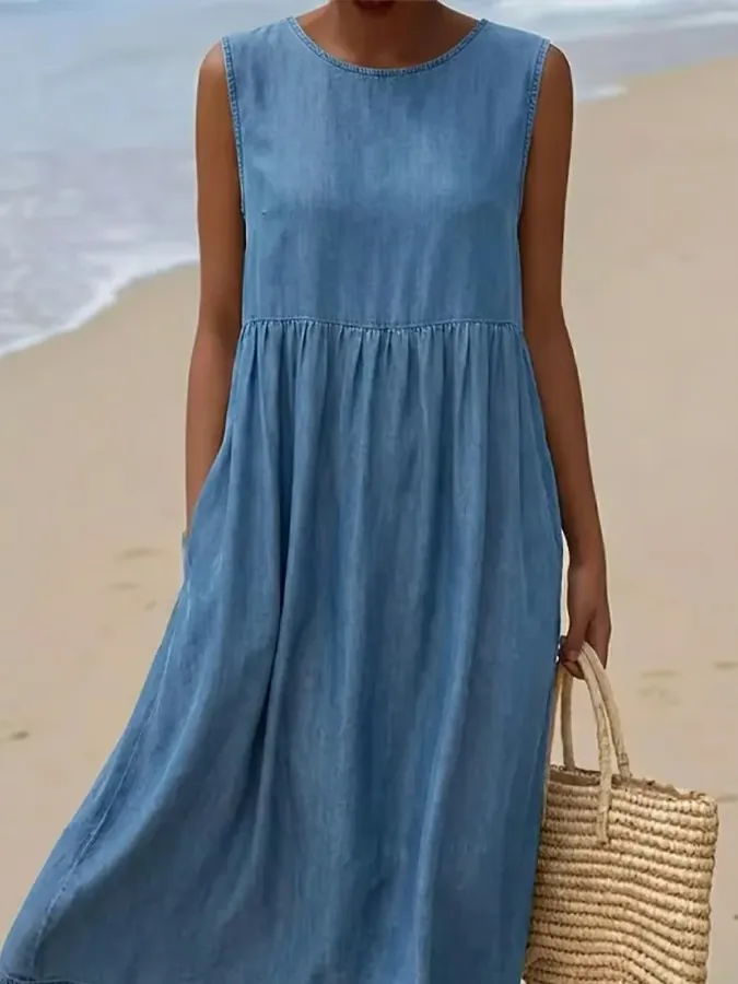 Women'S Casual Solid Color Dress