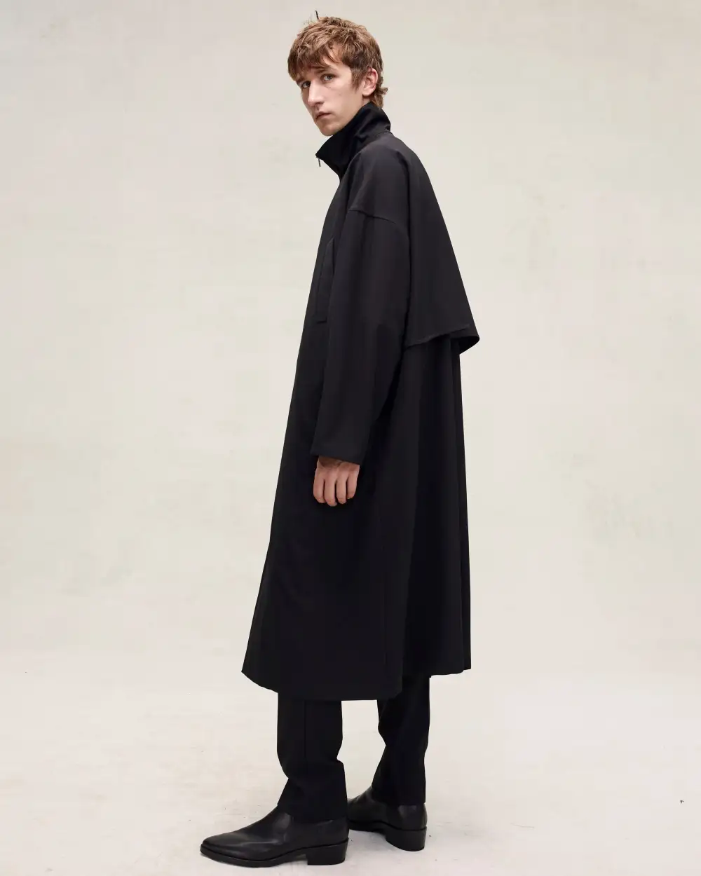 Wool High Neck Trench