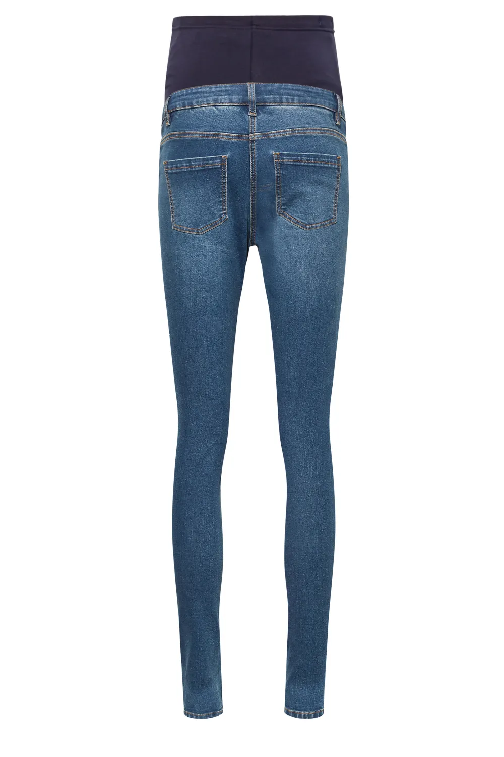 LTS Tall Maternity Mid Blue Distressed AVA Stretch Skinny Jeans