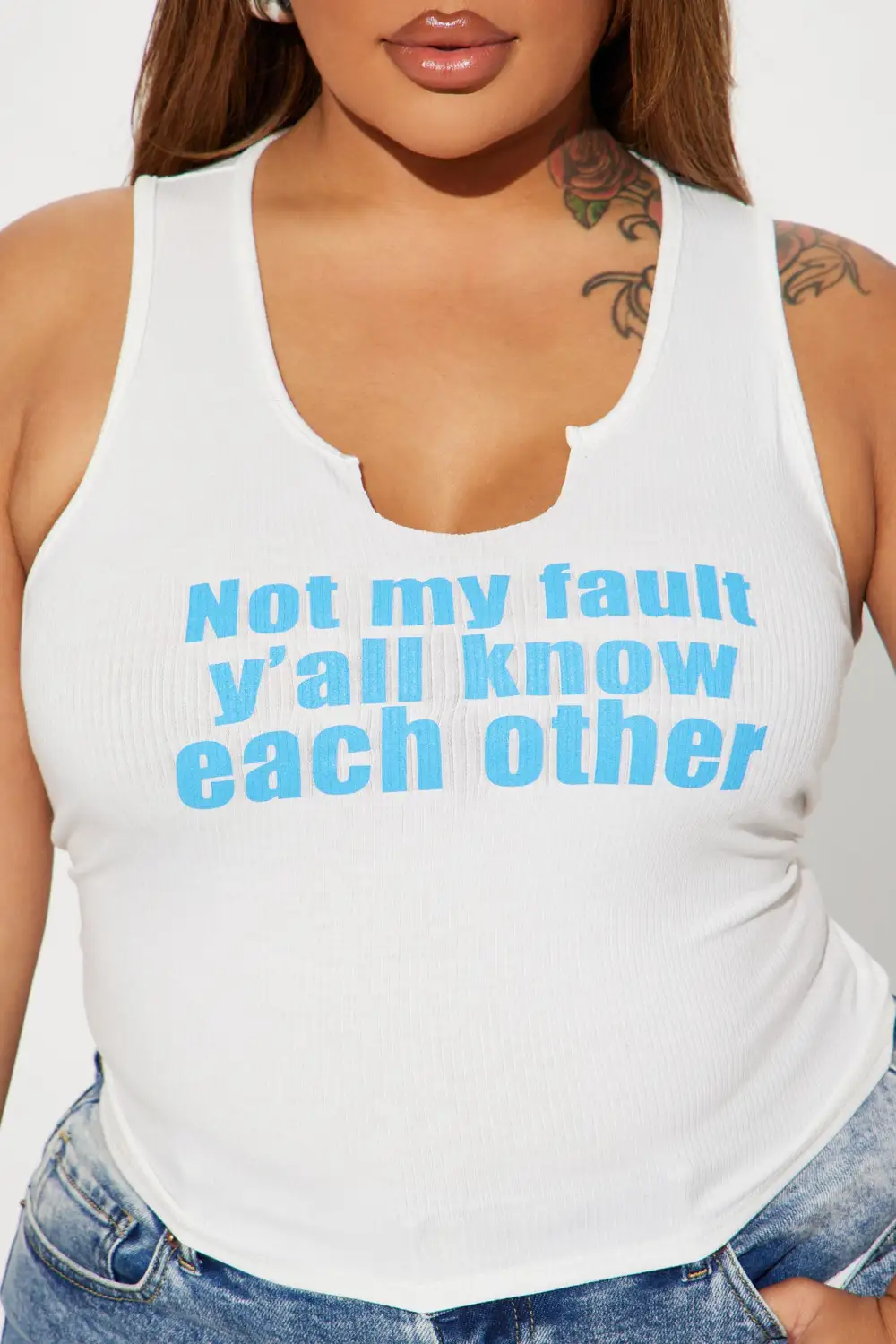 Not My Fault Tank Top - White