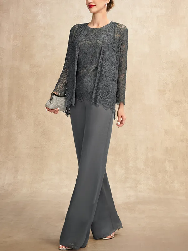 Lace vest top trousers three-piece suit