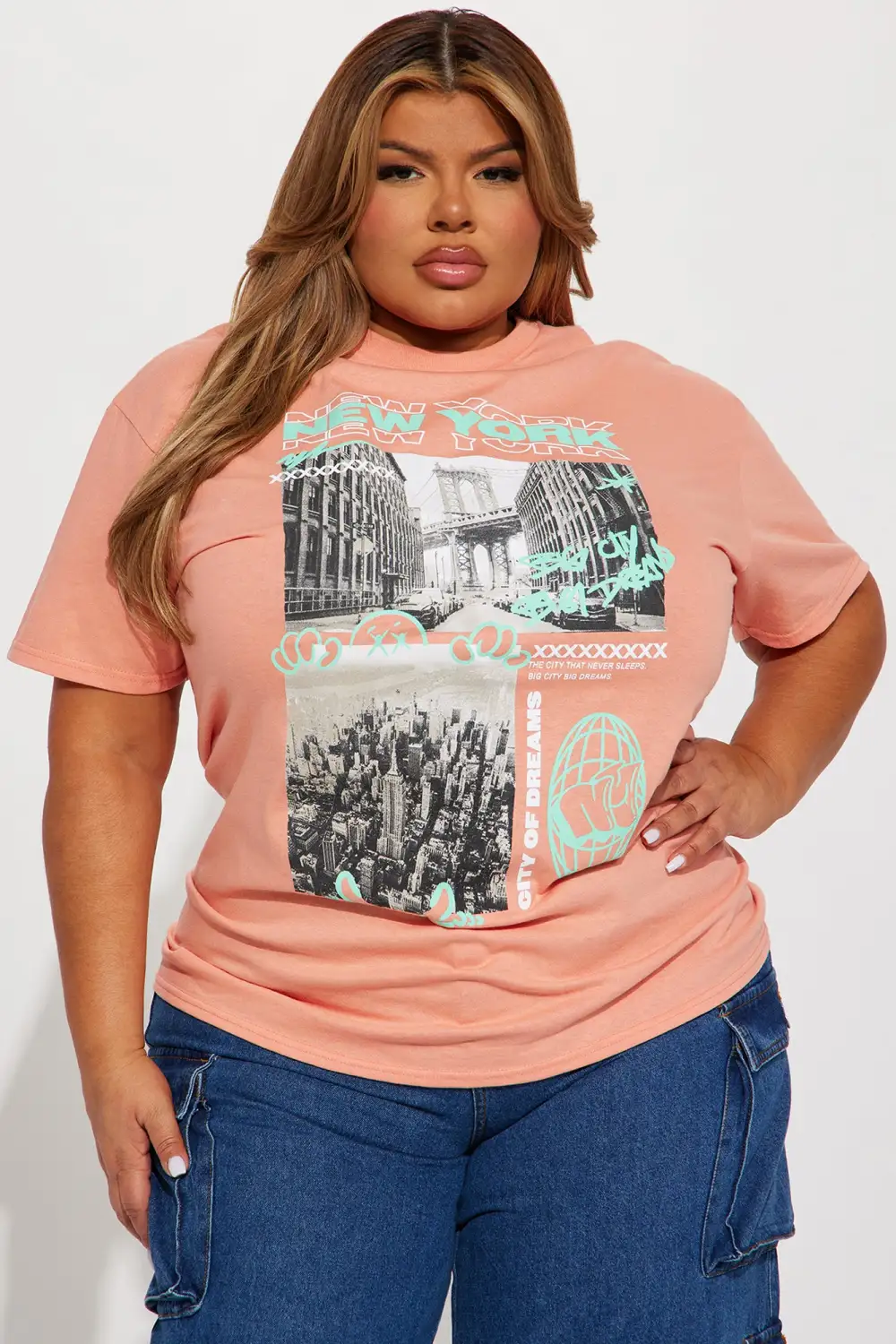 Big City Big Dreams NY Graphic Tee - Blush