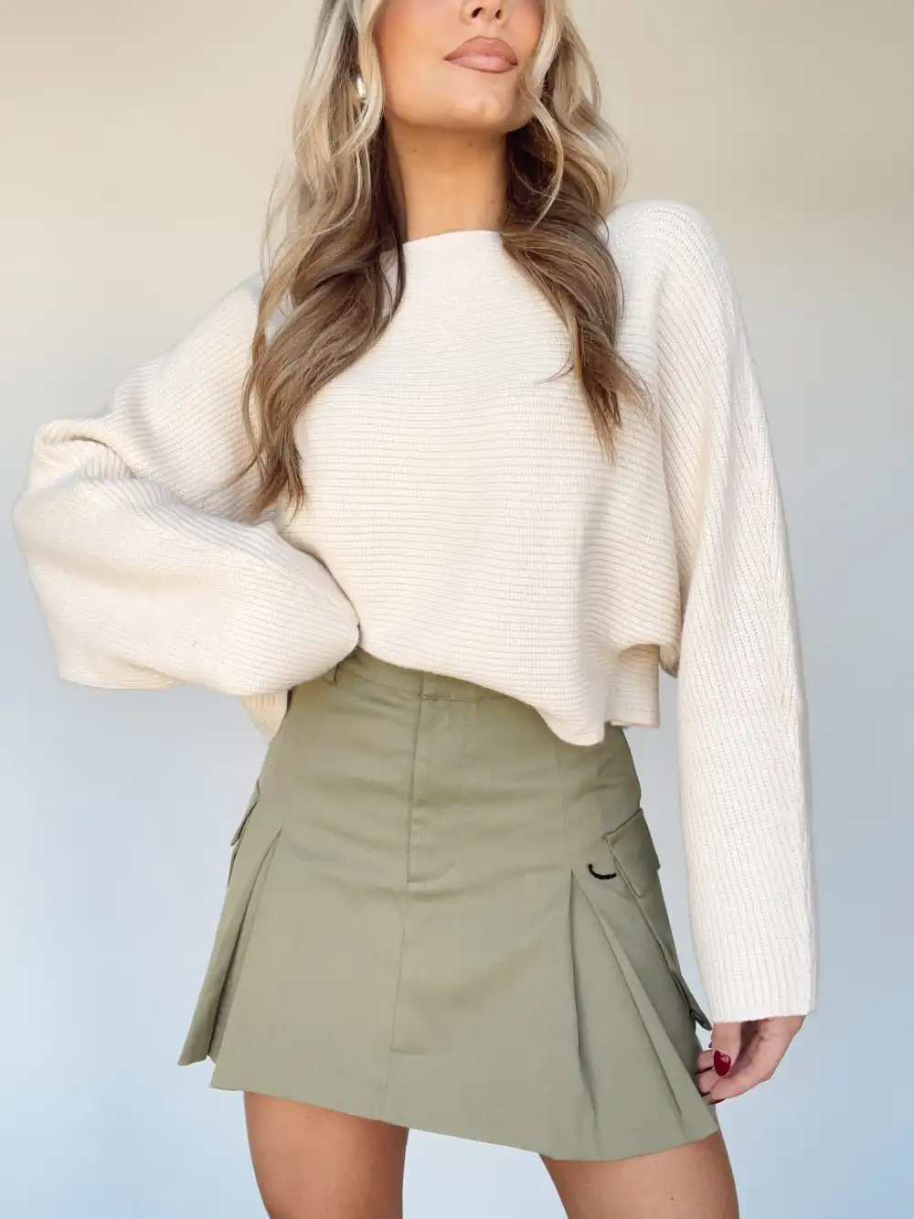 Olive Mini Utility Skirt