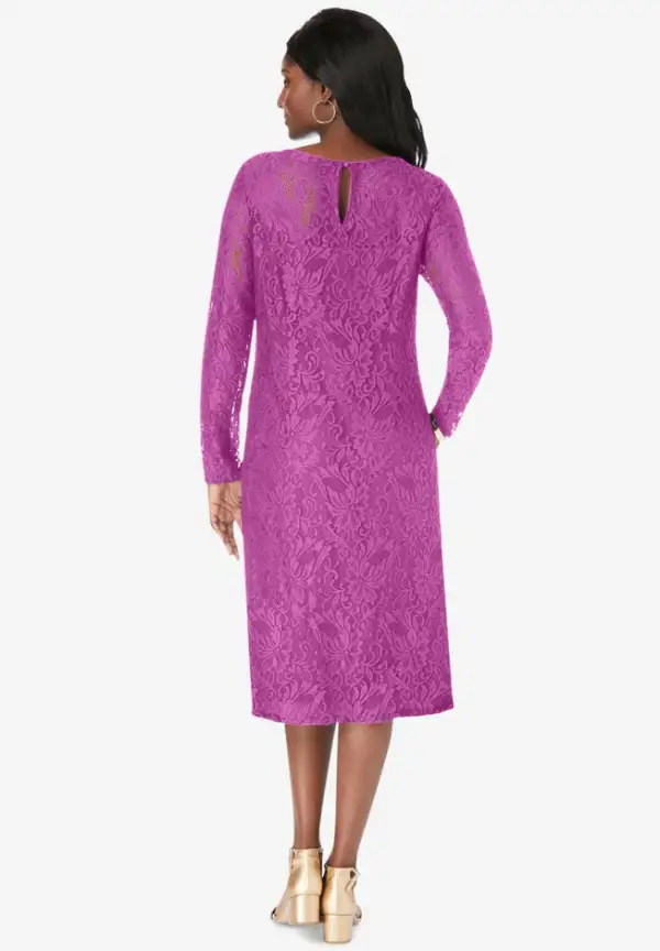 Stretch Lace Shift Dress