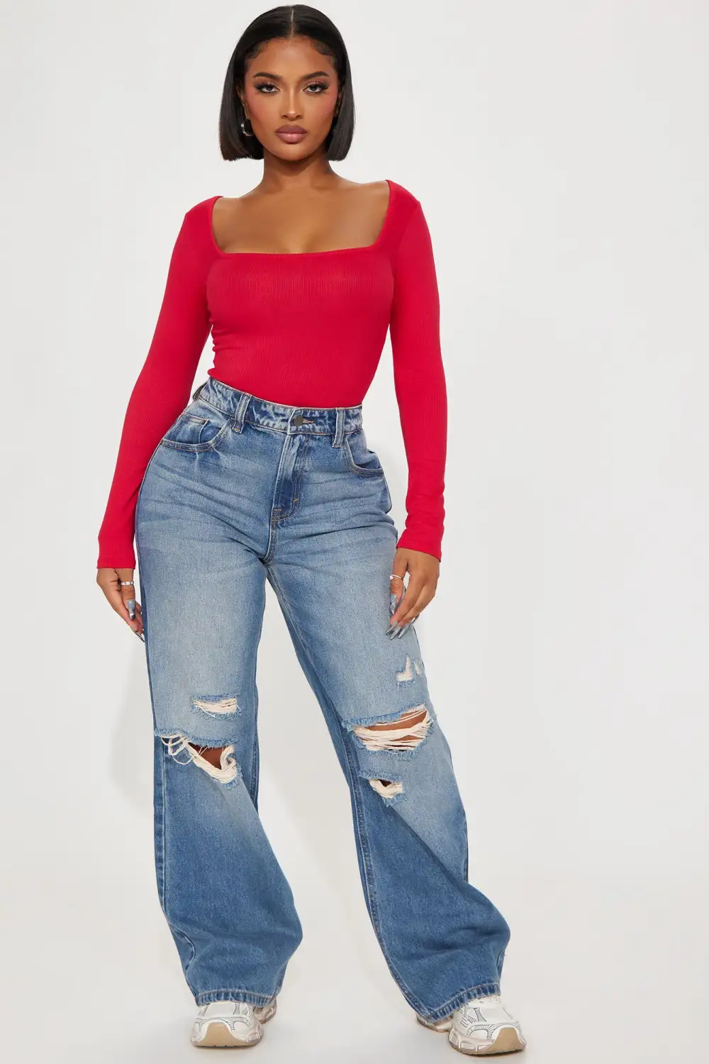 Issa Ribbed Top - Red