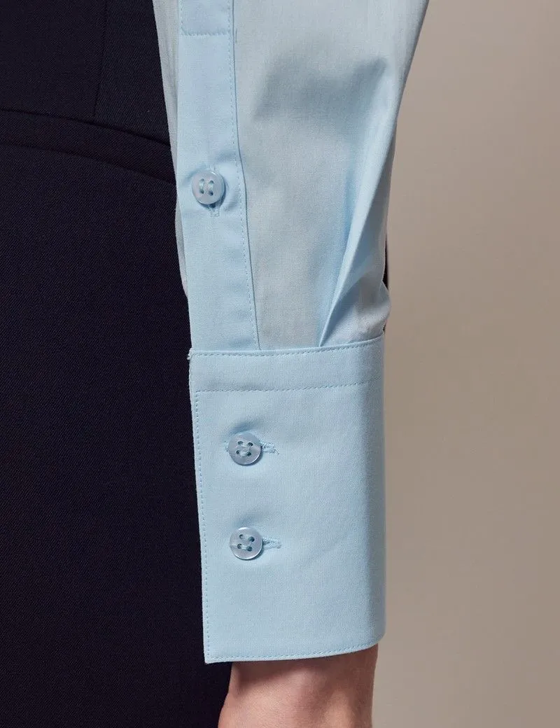 Cotton Stretch Fitted Shirt With Concealed Placket