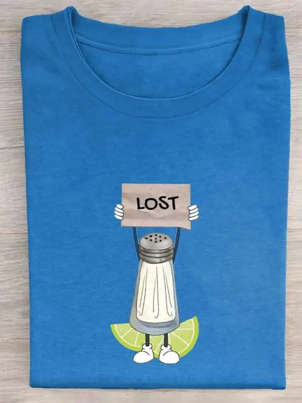 Women's 'Find My Lost Salt Shaker' Jimmy Graphic Crew Neck T-Shirt