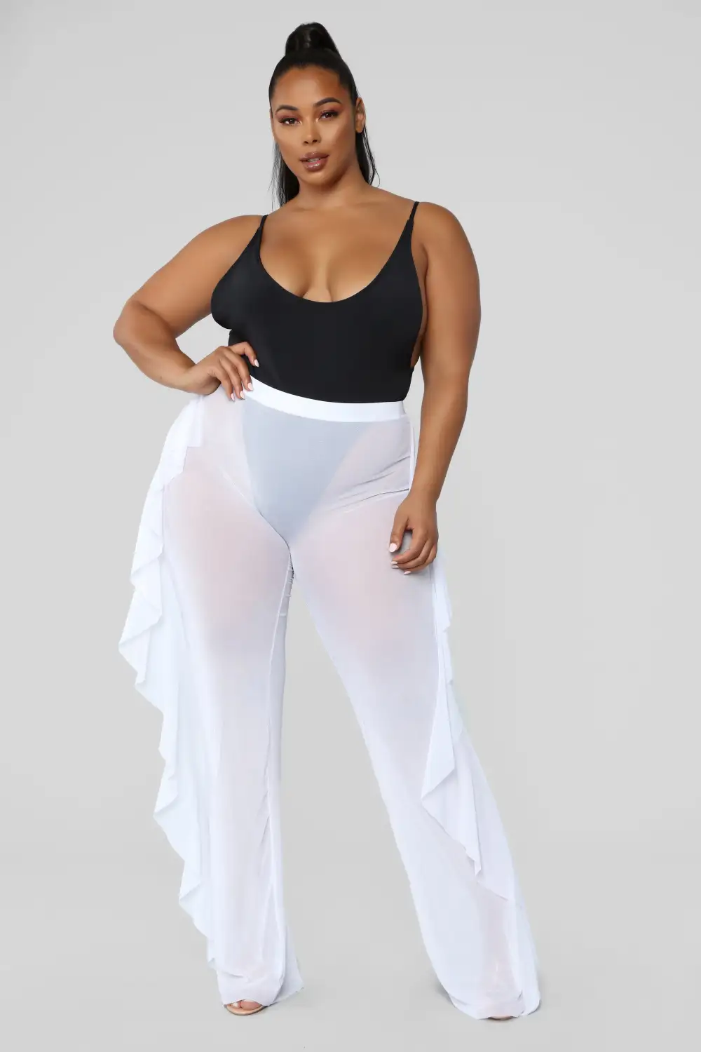 Sunshine See Through Cover Up Pant - White