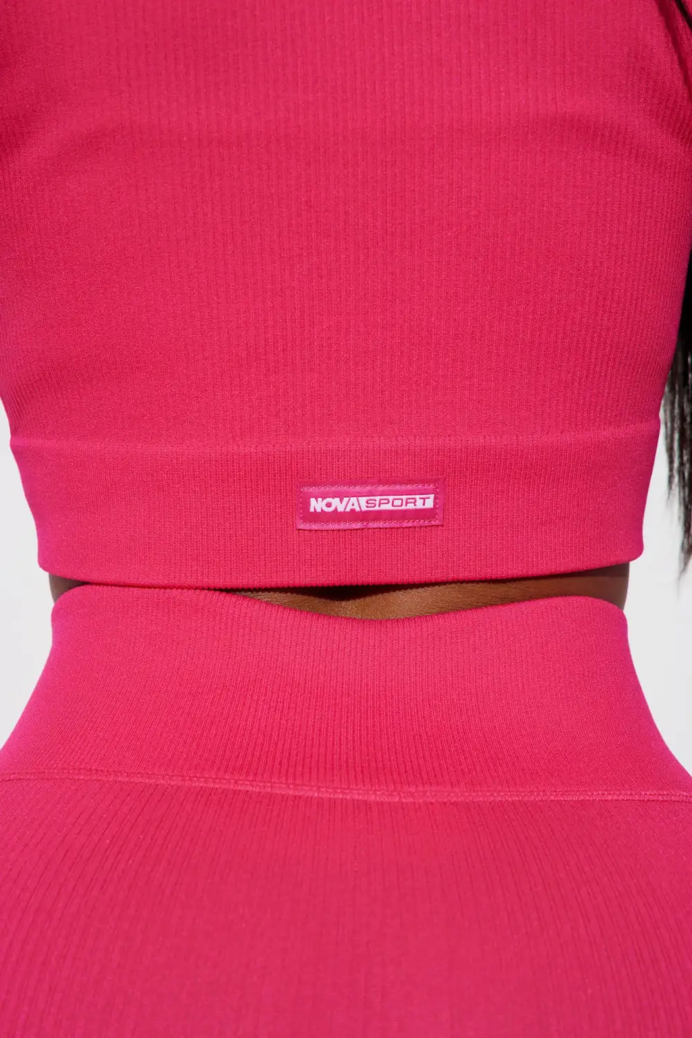 Effortless Ribbed Jacket - Fuchsia