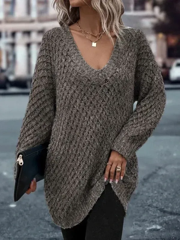 Solid Drop Shoulder Cotton Oversized Sweater