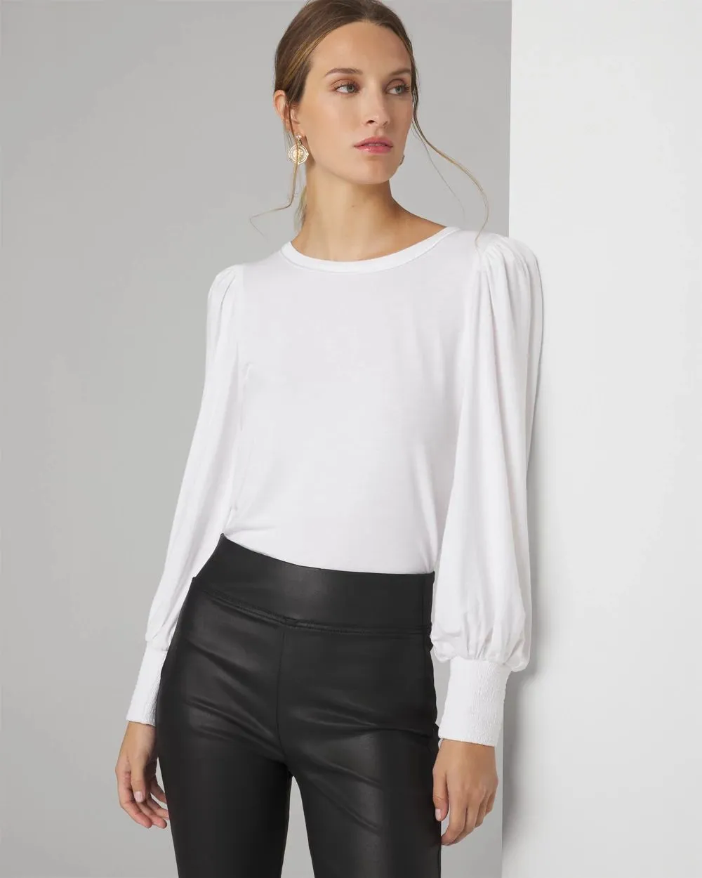 Long Sleeve Tee with Smocked Cuffs