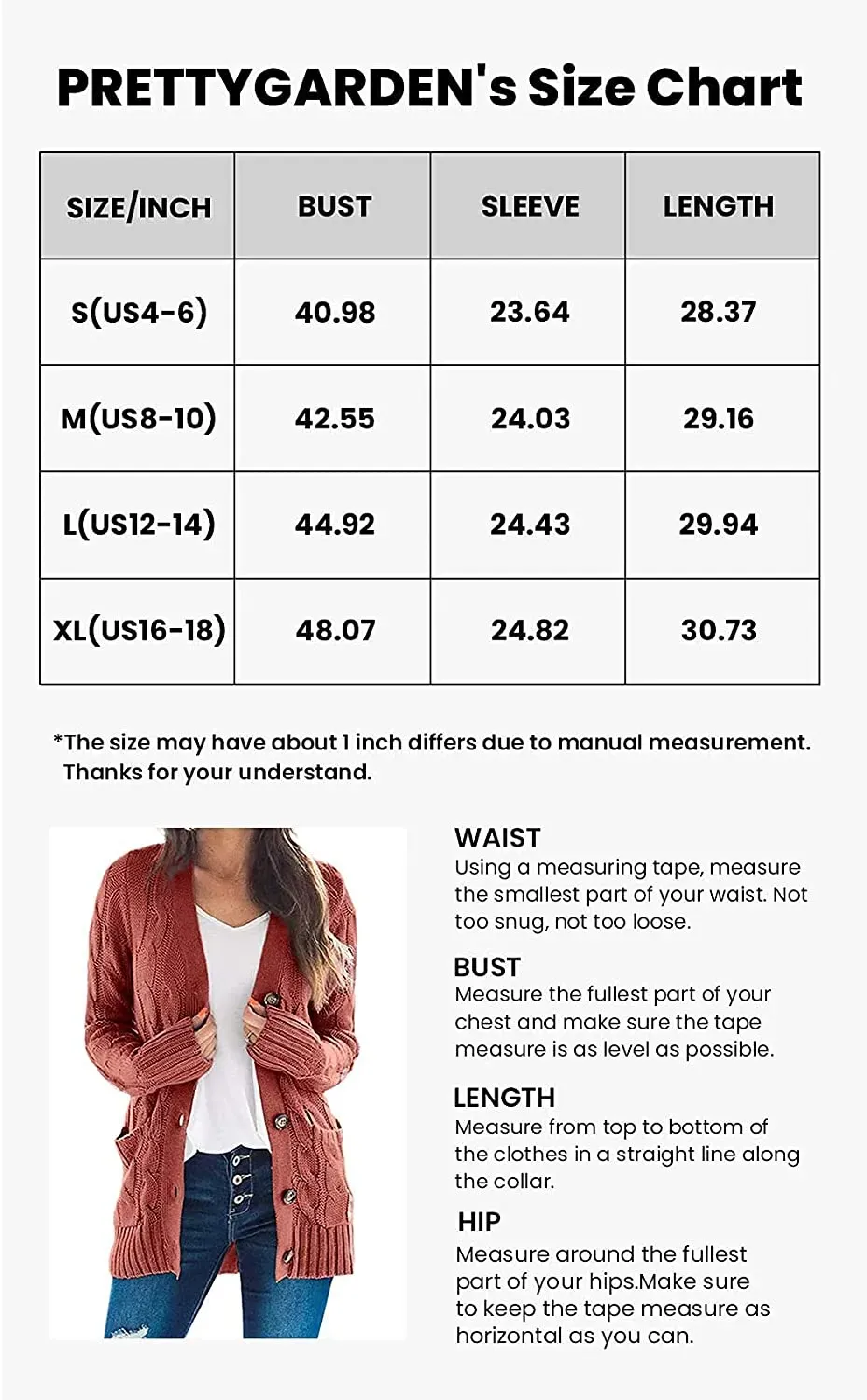 Knitted Solid Color Button Down Chunky Outwear Cardigan