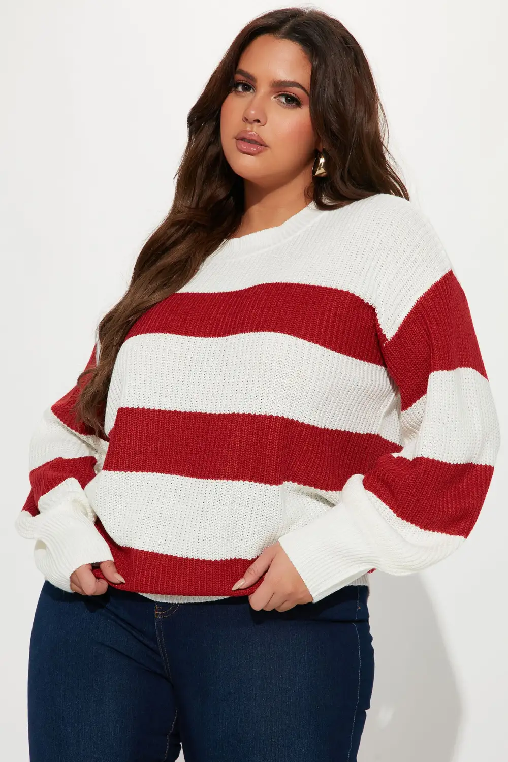 Autumn Dreams Striped Sweater - Rust/combo