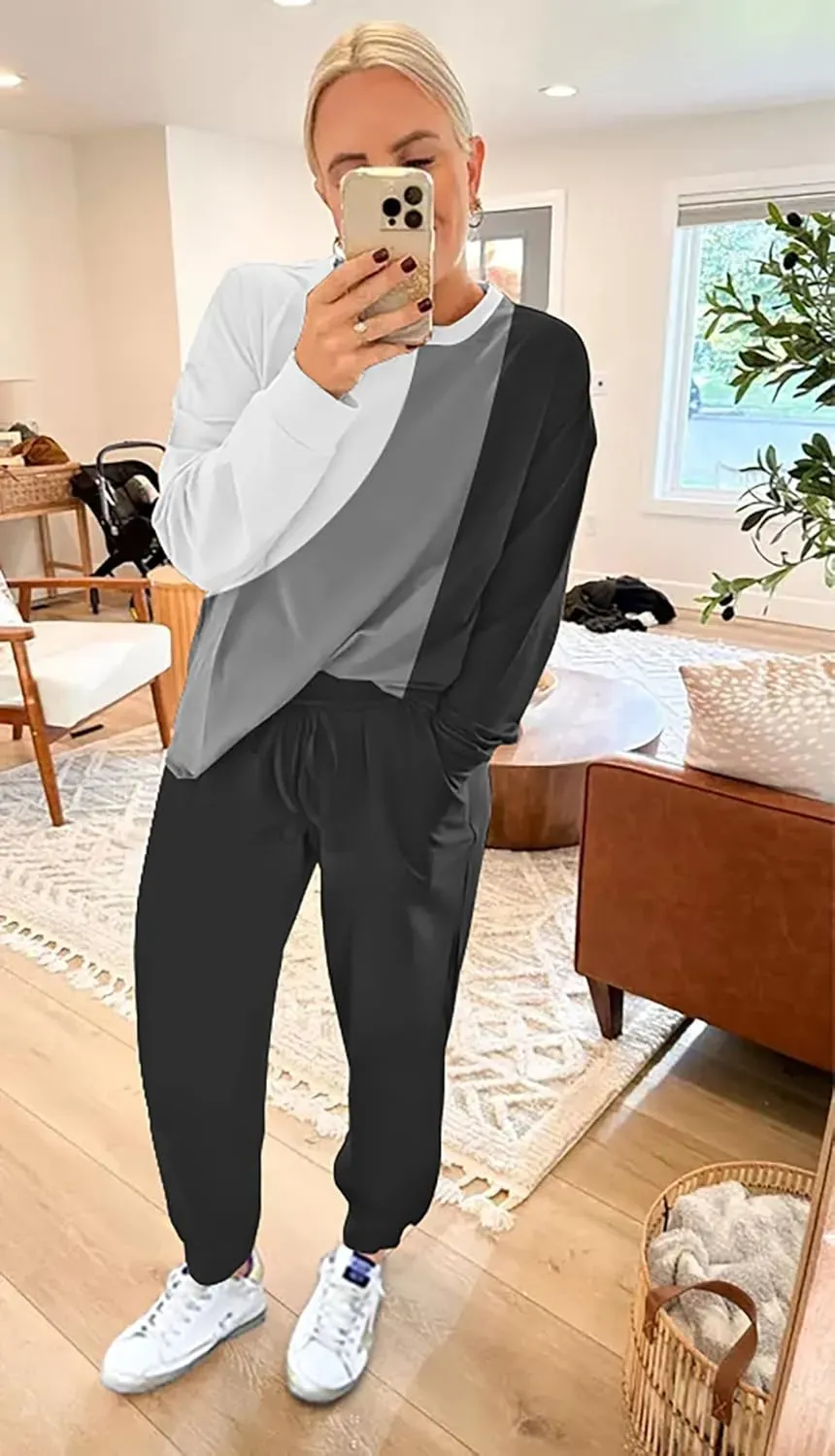 Lounge Sets for Women Two Piece Outfits Sweatsuits Sets Long Pant Loungewear Workout Athletic Tracksuits