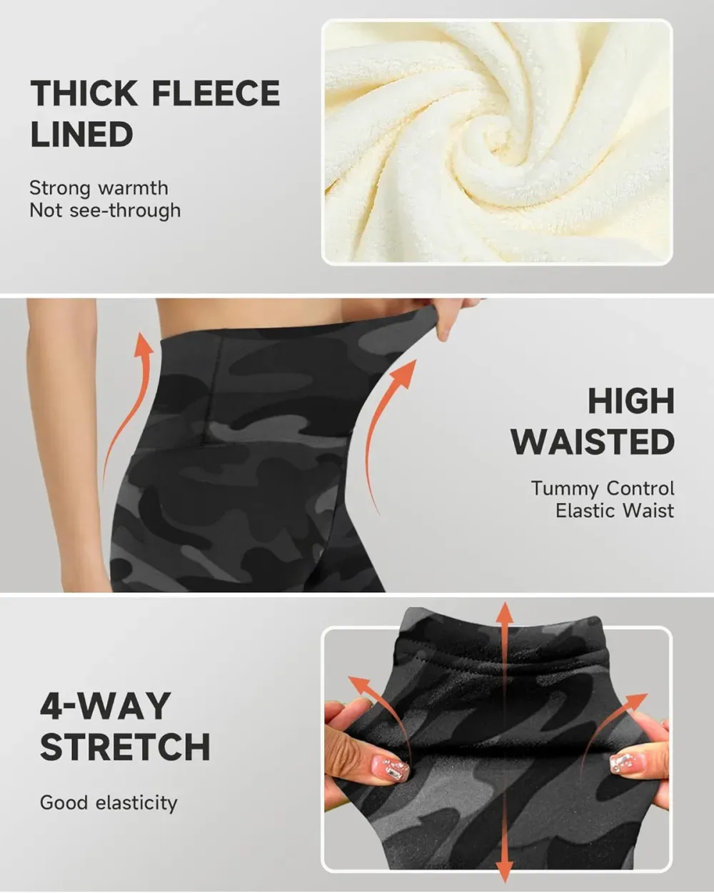 Fleece Lined Leggings for Women – Thick Winter Warm Thermal High Waisted Tummy Control Workout Yoga Pants