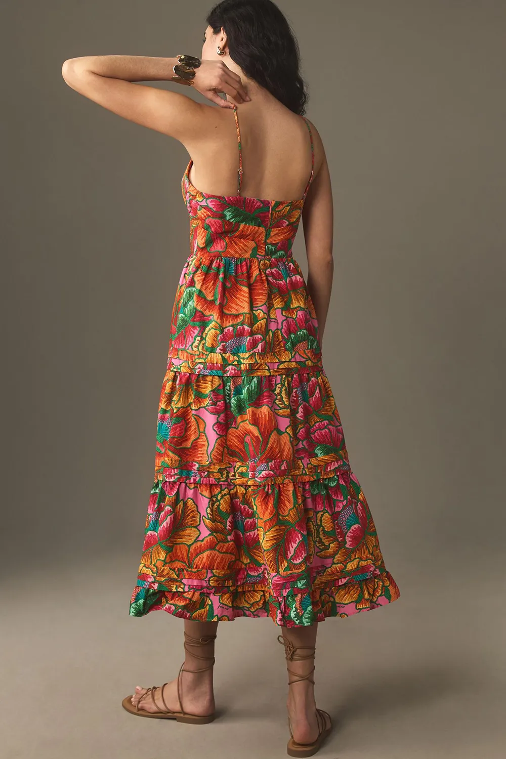 Beaded Spring Sleeveless Midi Dress