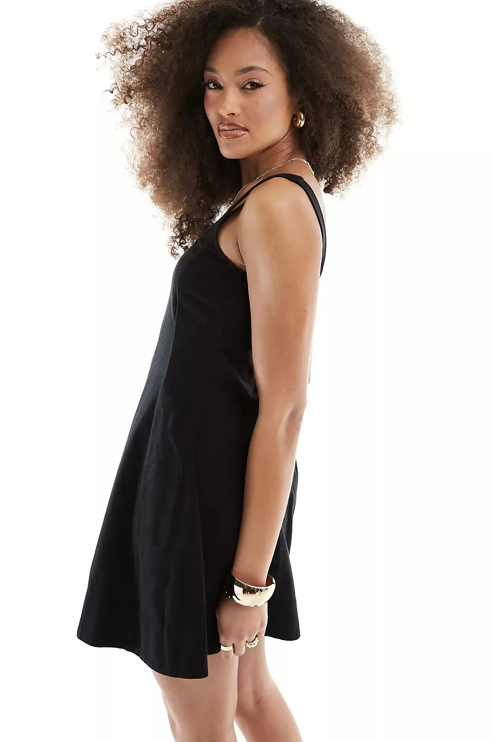 seamed mini tennis sundress in stone