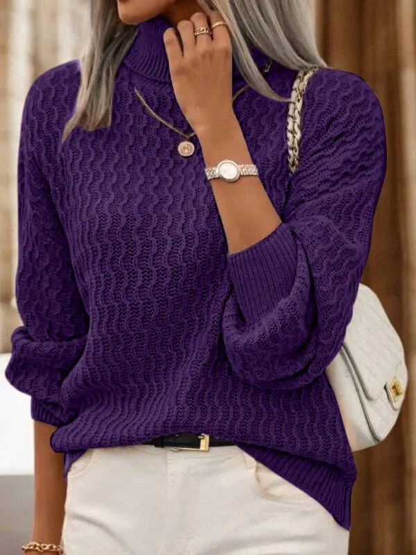 Turtleneck Drop Shoulder Sweater