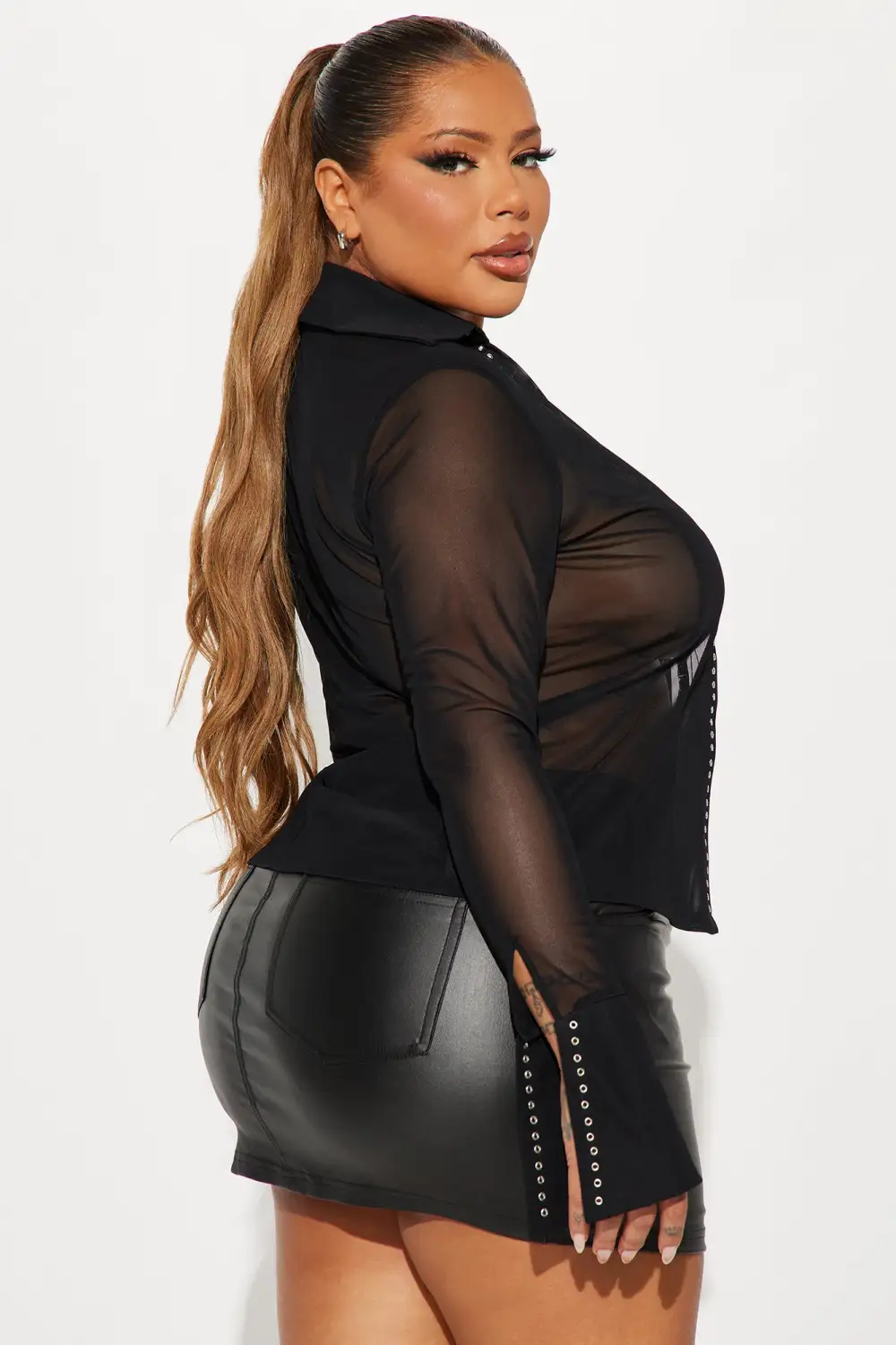 Dangerous Attraction Lace Up Shirt  - Black