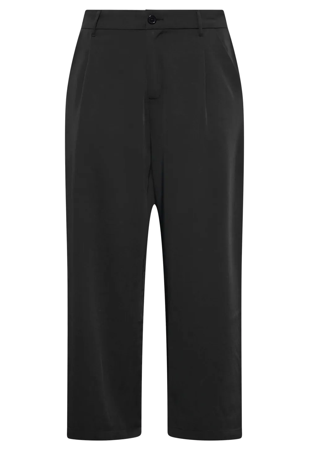 YOURS Curve Black Wide Leg Dad Trousers