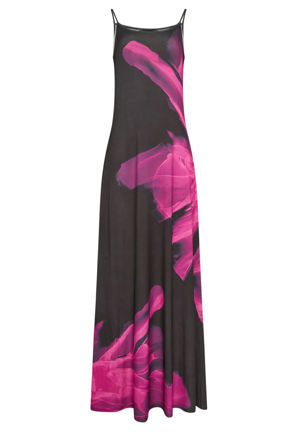 LTS Tall Black & Pink Floral Print Sleeveless Maxi Dress