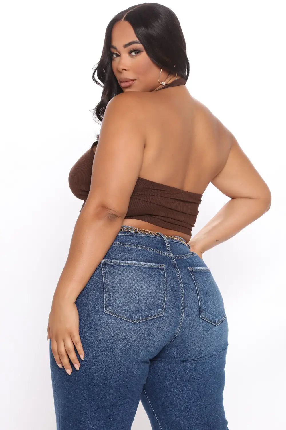 The New Me Halter Top - Chocolate