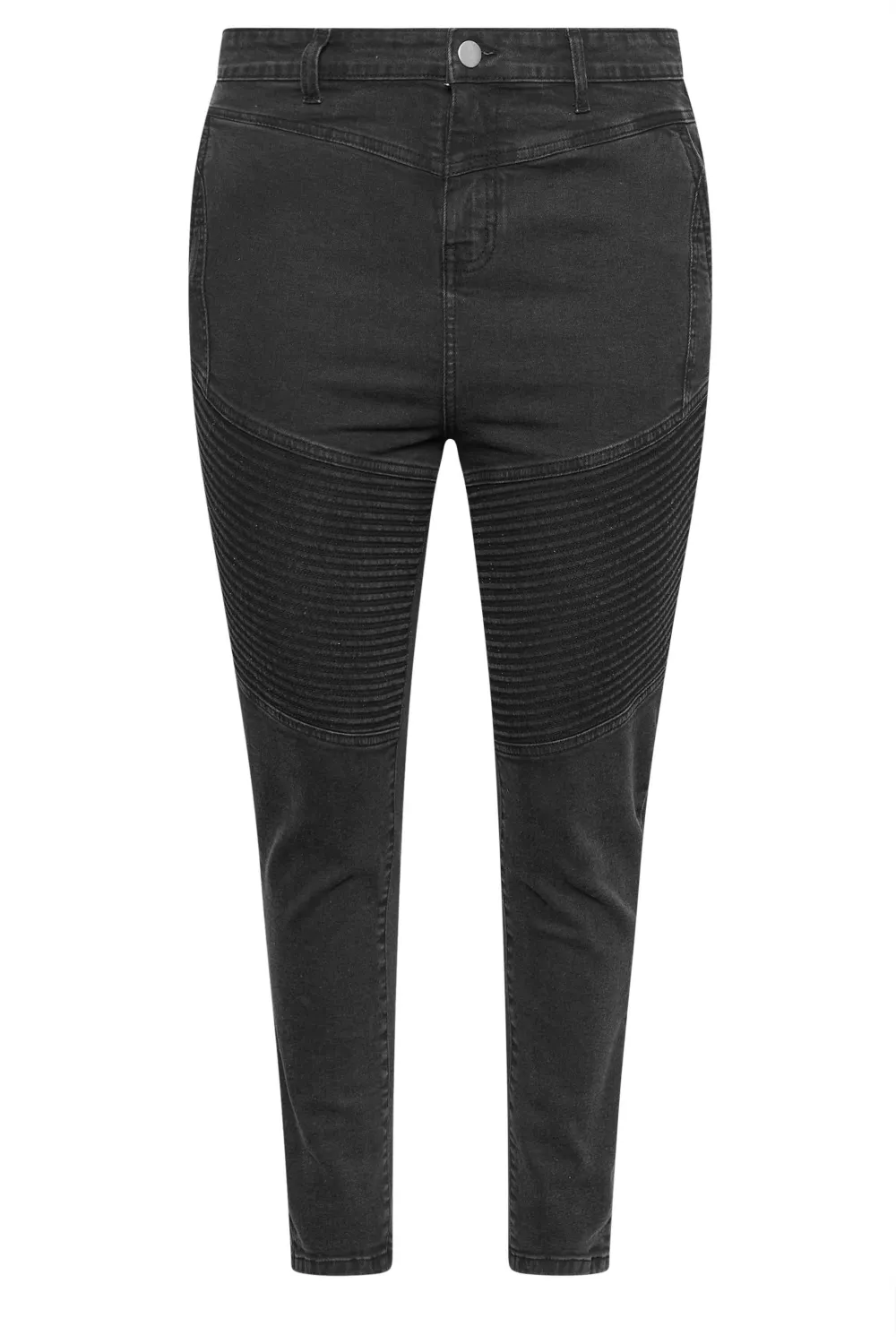 YOURS Curve Indigo Blue Skinny AVA Biker Jeans