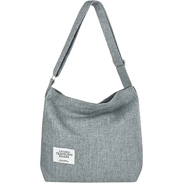 Canvas Tote Bag For Women Retro Large Size Canvas Shoulder Bag Hobo Crossbody Handbag Casual Tote For Shopping And Travel