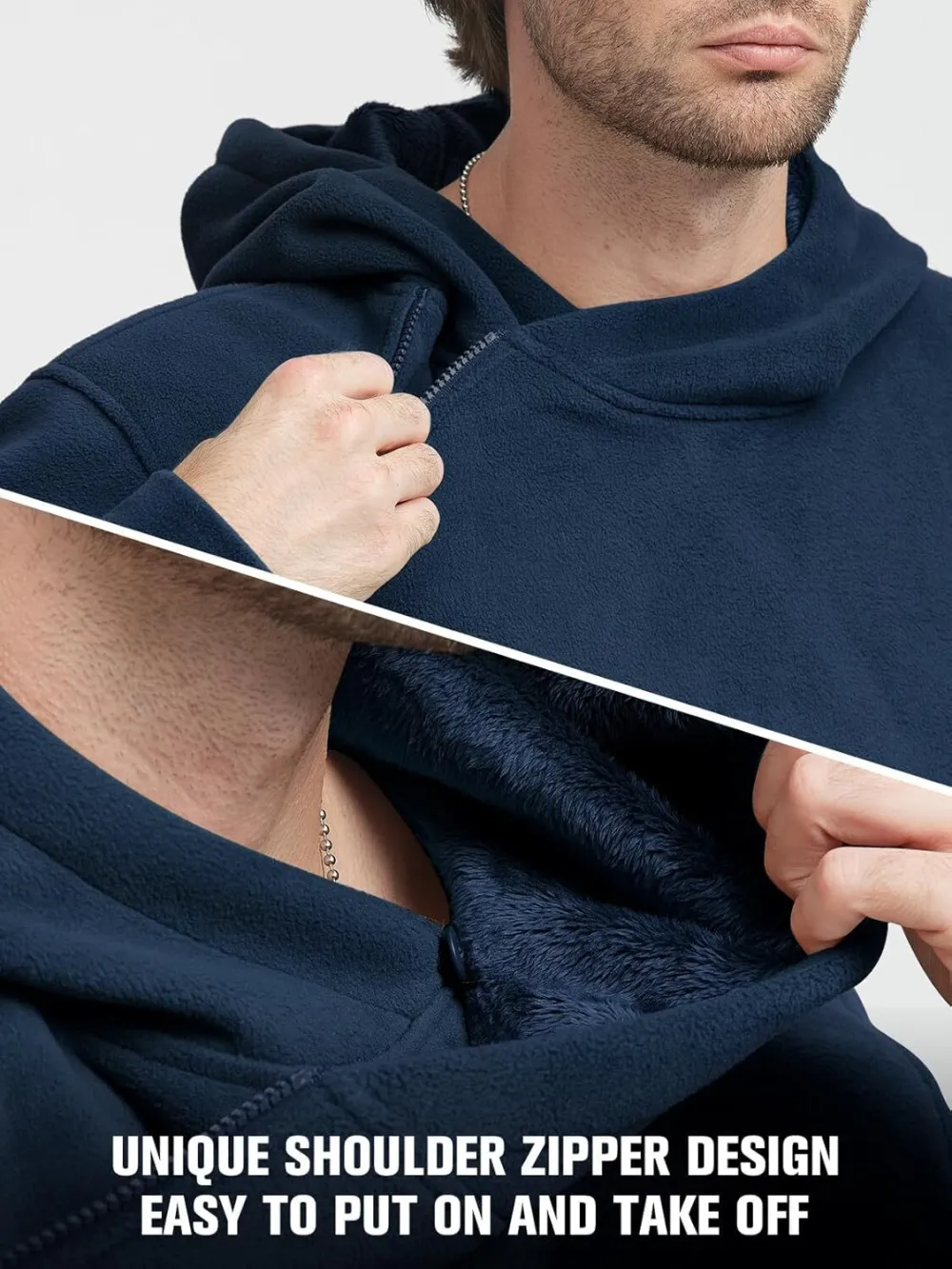 Men's Tactical Winter Fleece Pullover Hoodie Warm Long Fleece lined Hooded Sweatshirt