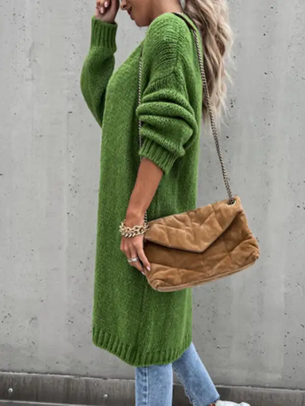 Solid Color Comfy Loose Sweater Cardigan