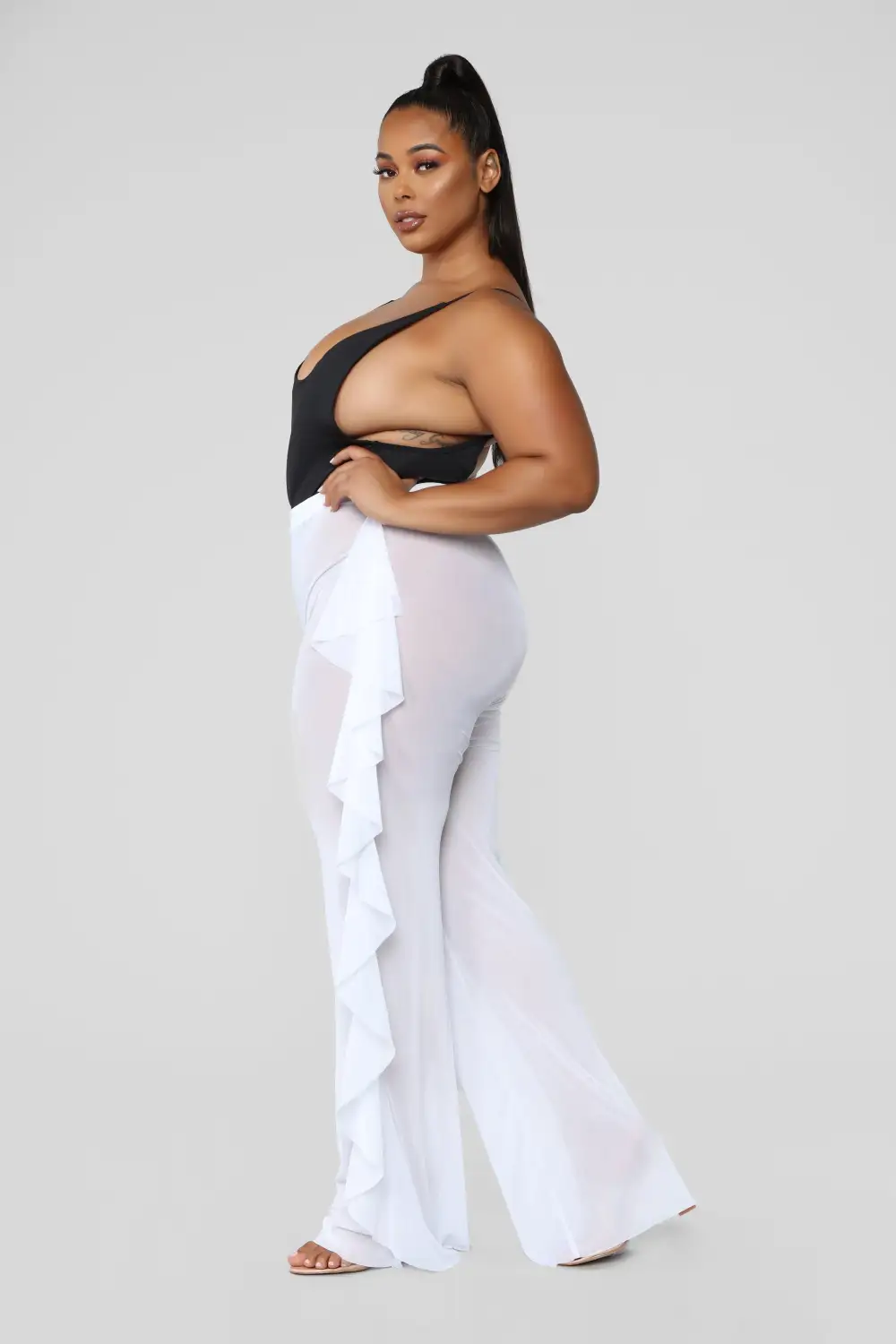 Sunshine See Through Cover Up Pant - White