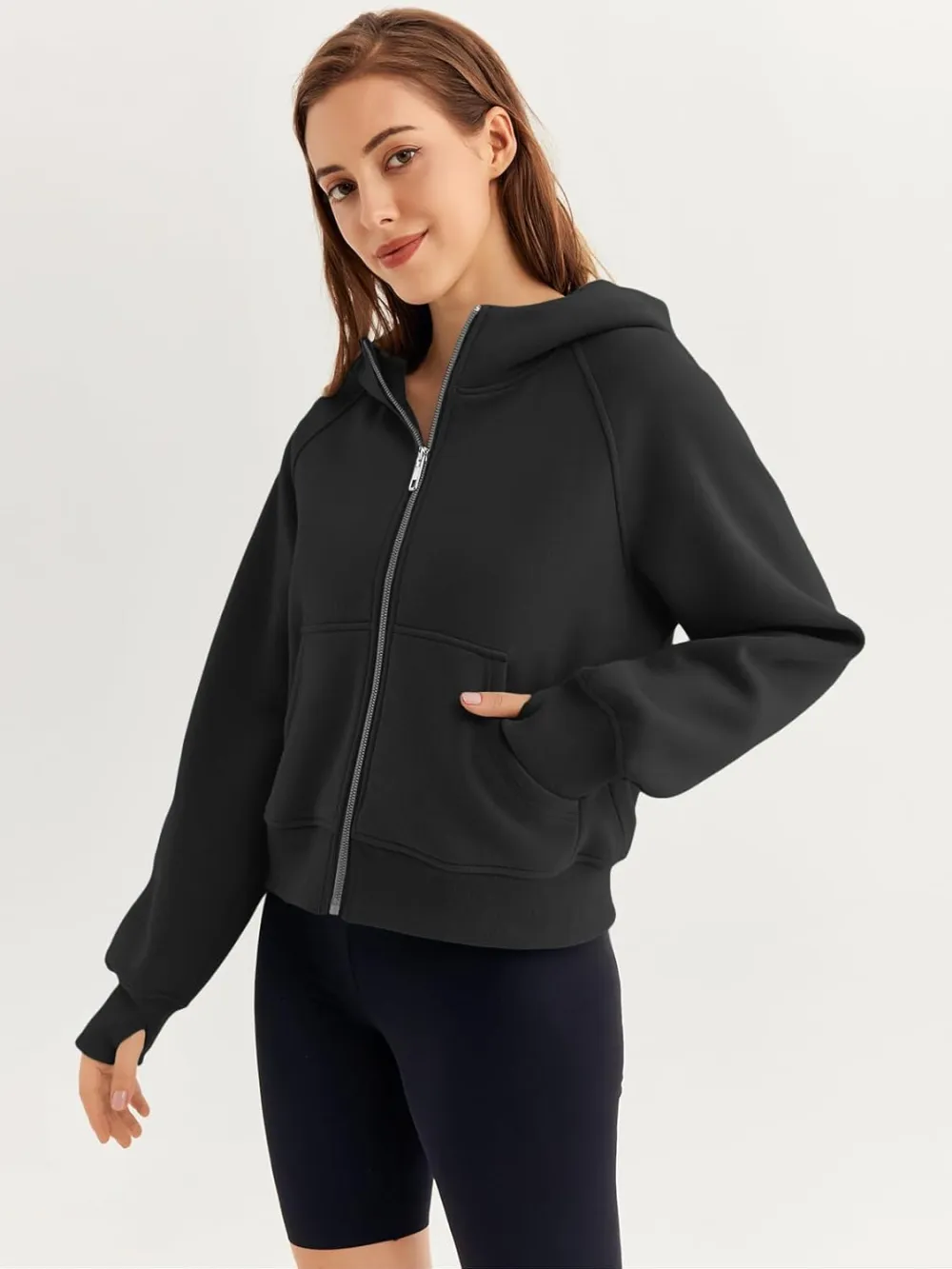 Womens Zip Up Hoodies Fleece Jackets Oversized Sweatshirts Fall Fashion Outfits 2024 Sweaters Winter Clothes