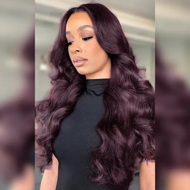 Sale | @bigekane Recommend Glueless Dark Purple 7x6/13x6 FULL Lace Frontal Wig 16
