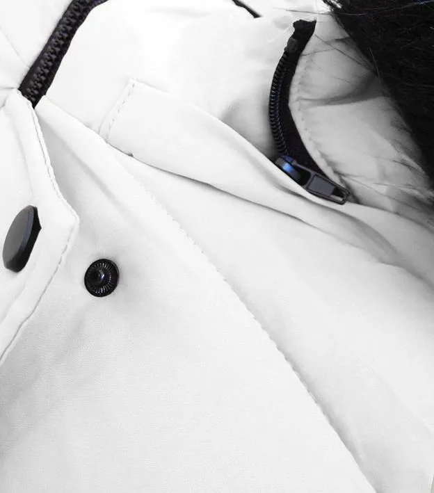 WOMEN'S SHORT WINTER HOODED JACKET WHITE