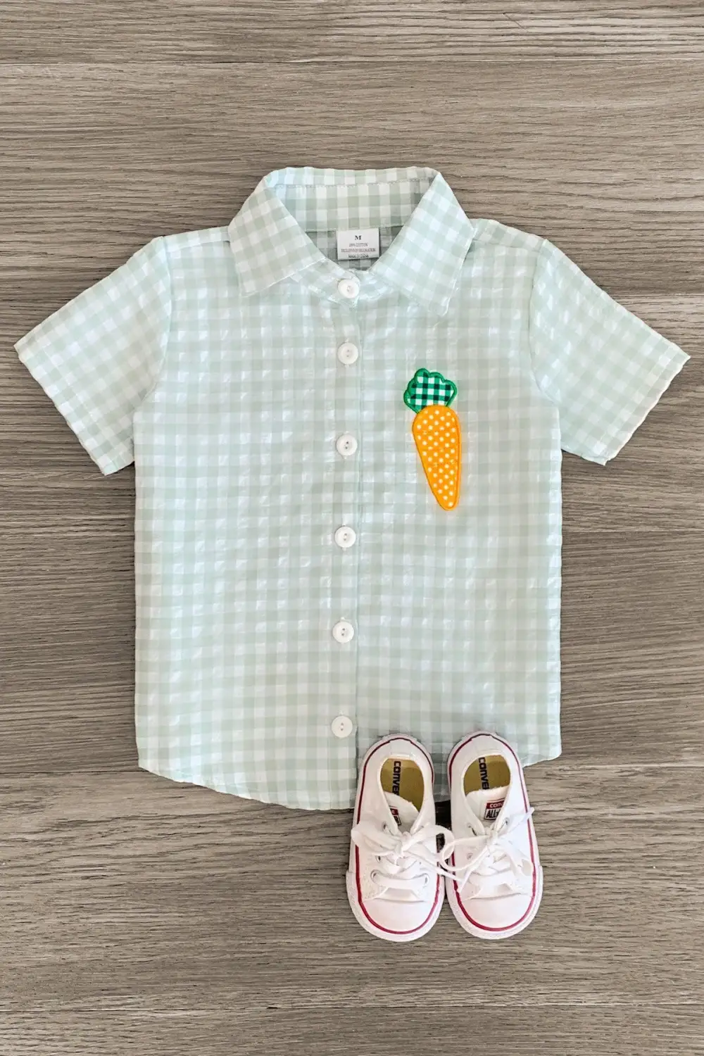 Green Plaid Carrot Pocket Button Down