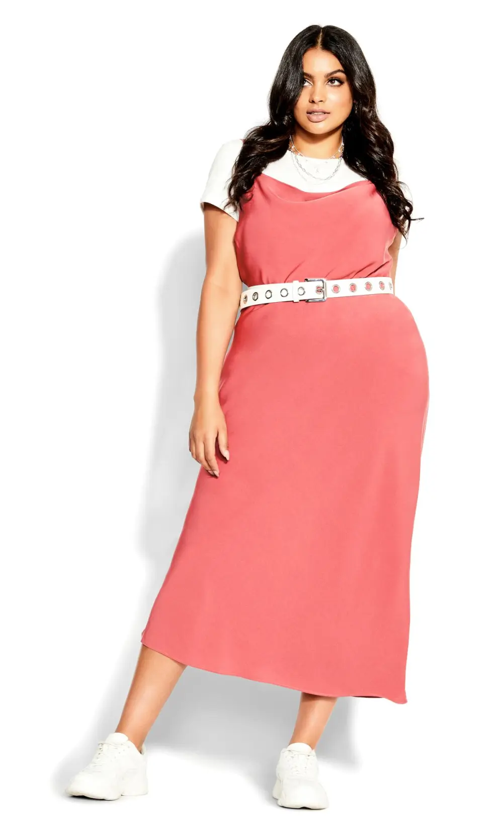 Evans Blush Pink Cowl Neck Midaxi Slip Dress