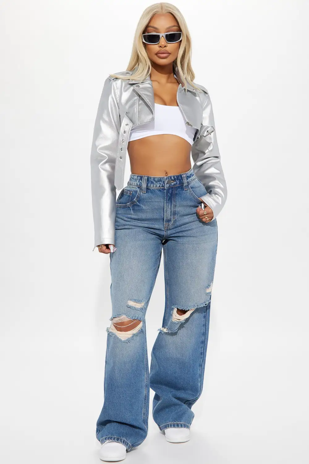 Message Received Loose Straight Leg Jeans - Medium Wash