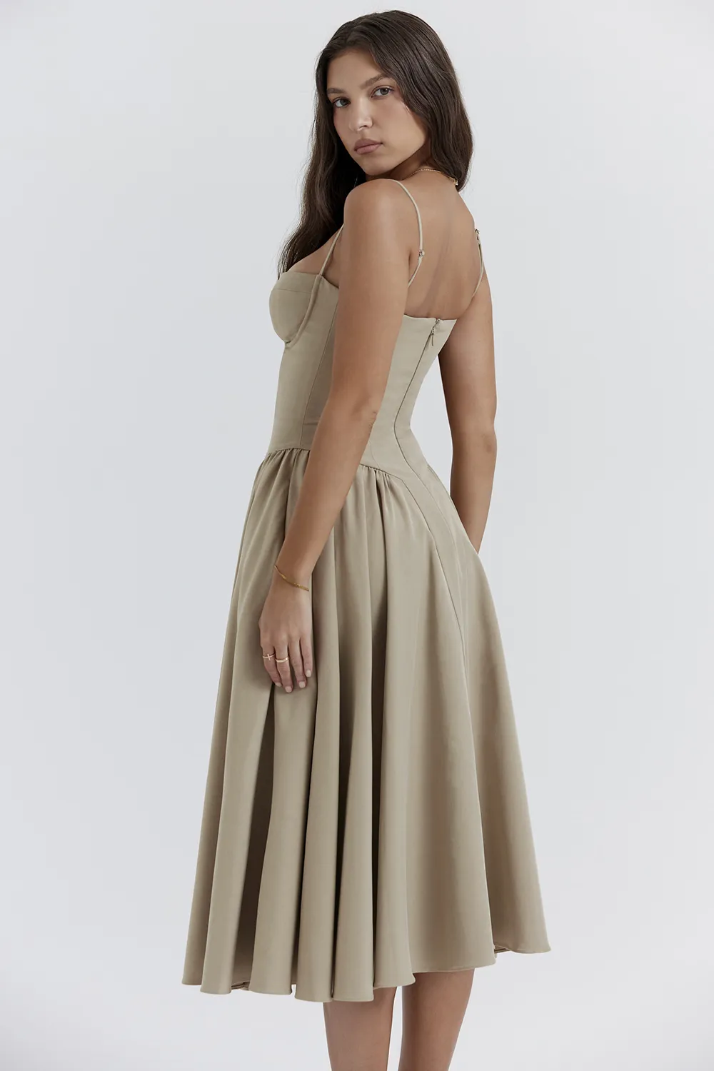 TAUPE CORSET SUNDRESS