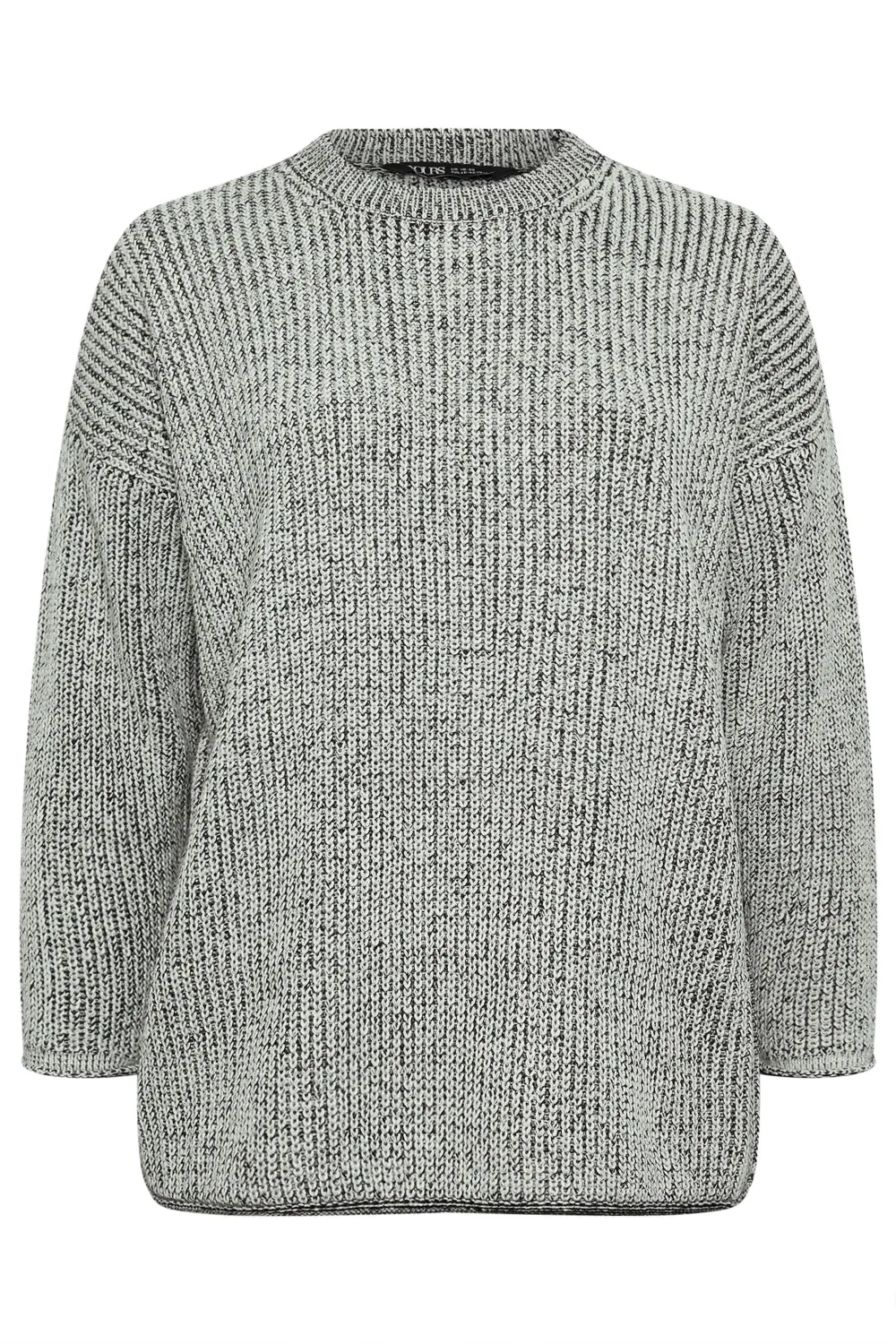 YOURS Curve Grey Drop Shoulder Knitted Jumper