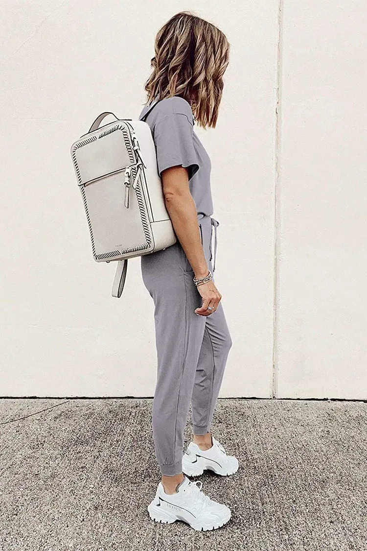 Two Piece Outfit Short Sleeve  Pullover Tops Tracksuits