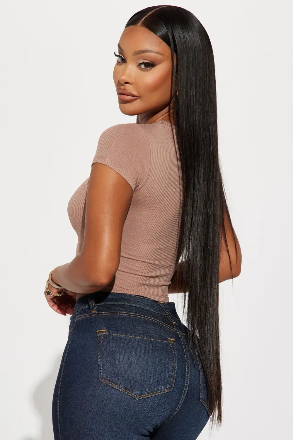 Serai Crew Neck Top - Taupe