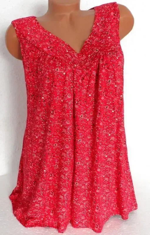 Plus Size Women Fashion Blouse Casual Loose Floral Printed Tops