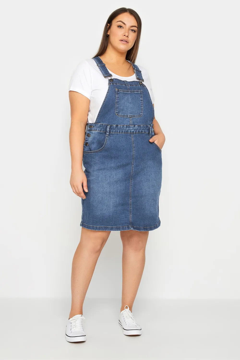 Evans Blue Denim Pinafore Dress