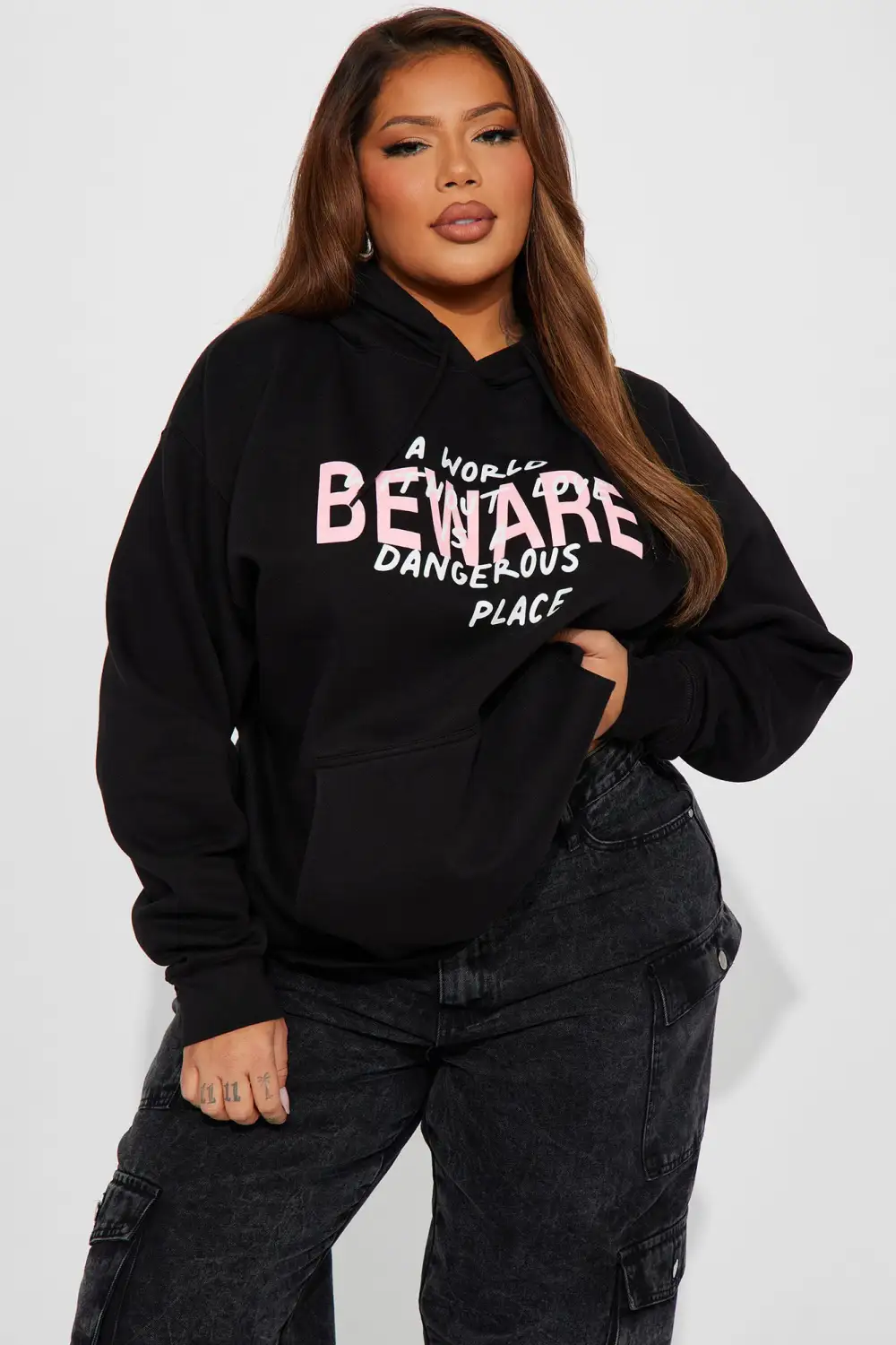 Beware Of Love Hoodie - Black