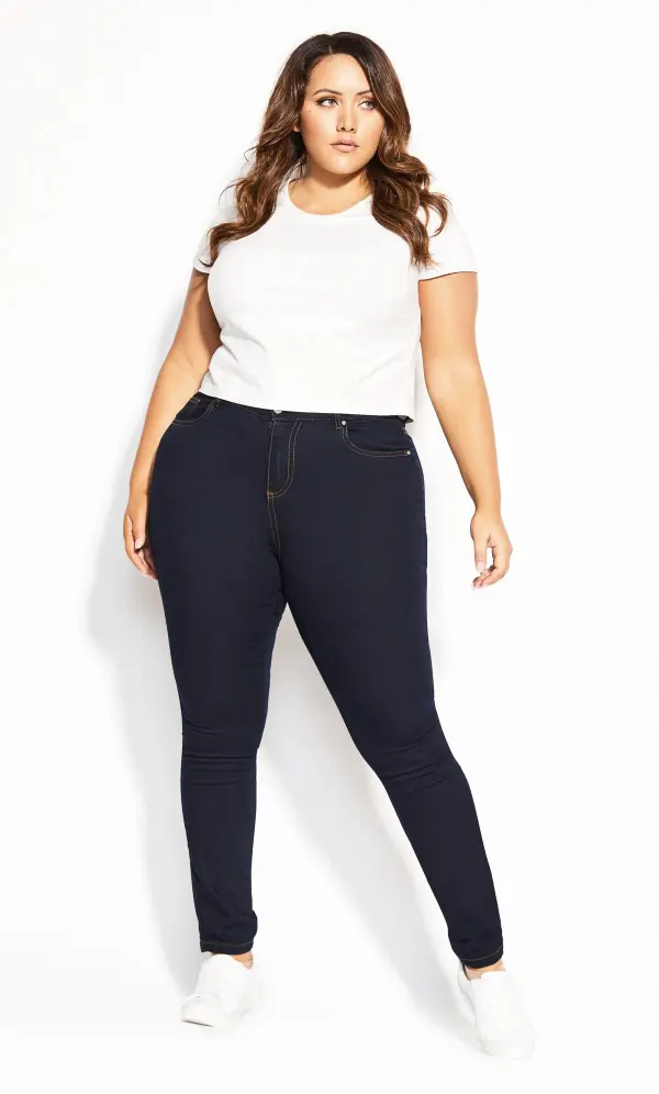 EVANS Curve Indigo Skinny Jeans
