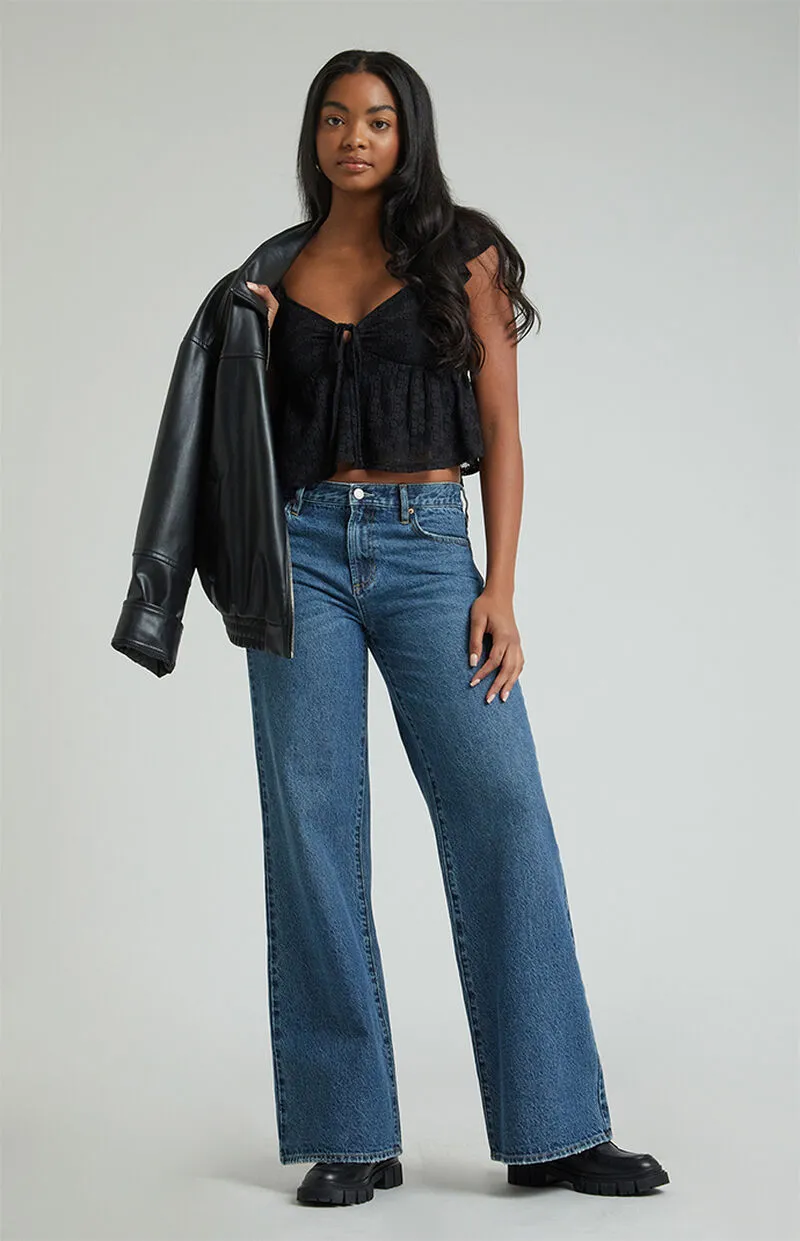 PacSun Lena Low Rise Super Baggy Jeans Dark Indigo