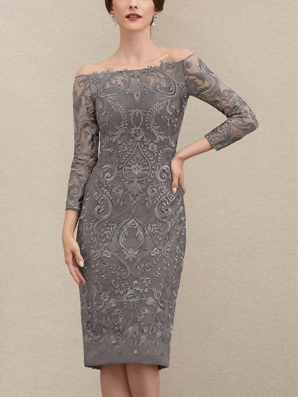 Off-Shoulder Lace Dress Chiffon Top Set