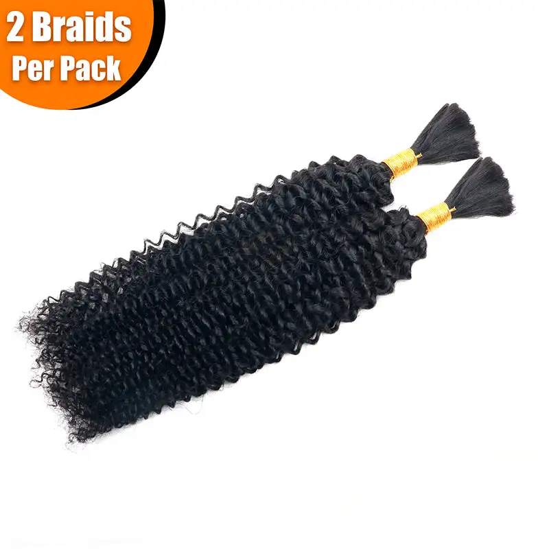 Flash Sale | Curly Wave Braid Hair Bulk 100% Human Hair Extensions Bulk for Braiding 100g