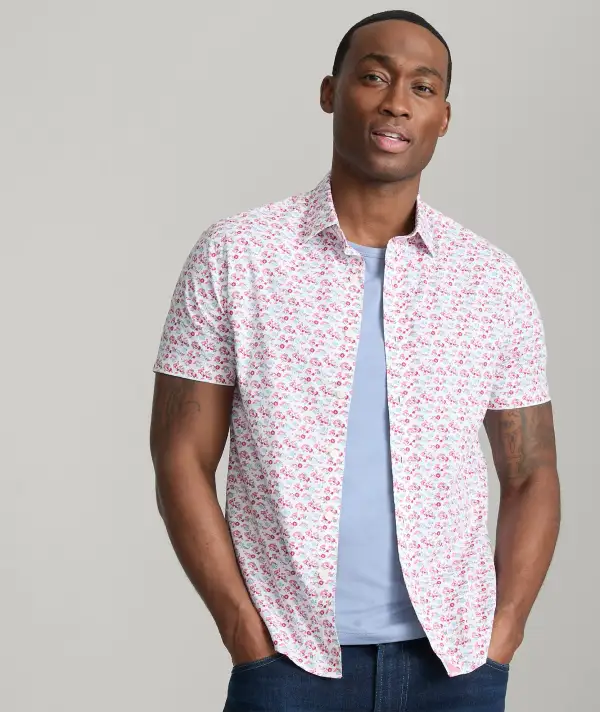 Stretch Cotton Short-Sleeve Sanchez Shirt