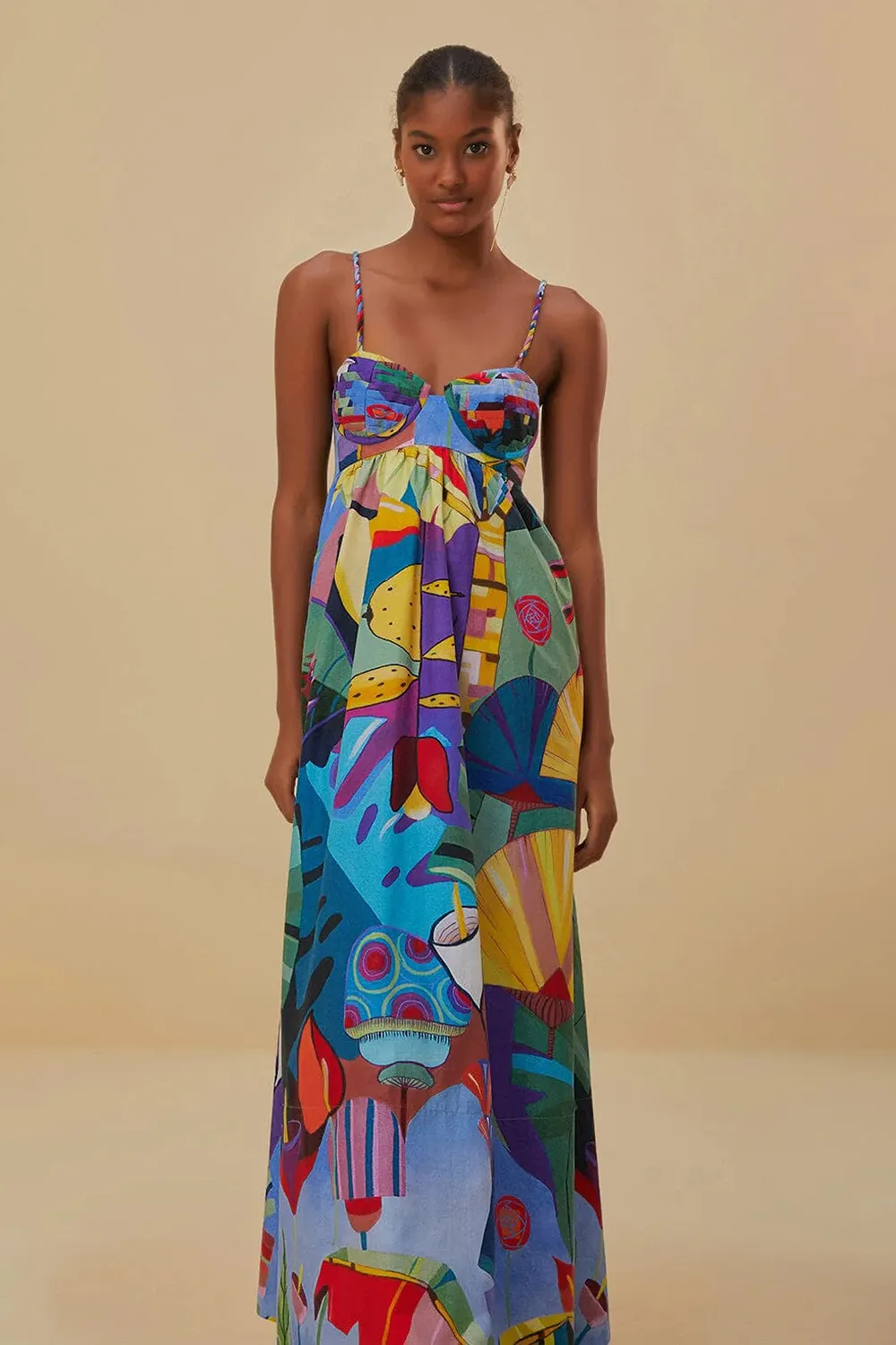 Tropical Scenario Sleeveless Maxi Dress